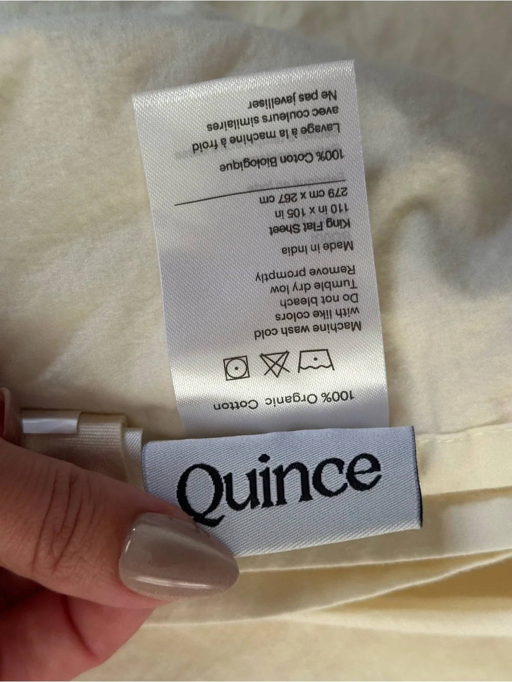 Quince King Ivory Cream Organic Cotton *Flat Sheet Only* Soft Neutral Bedding
